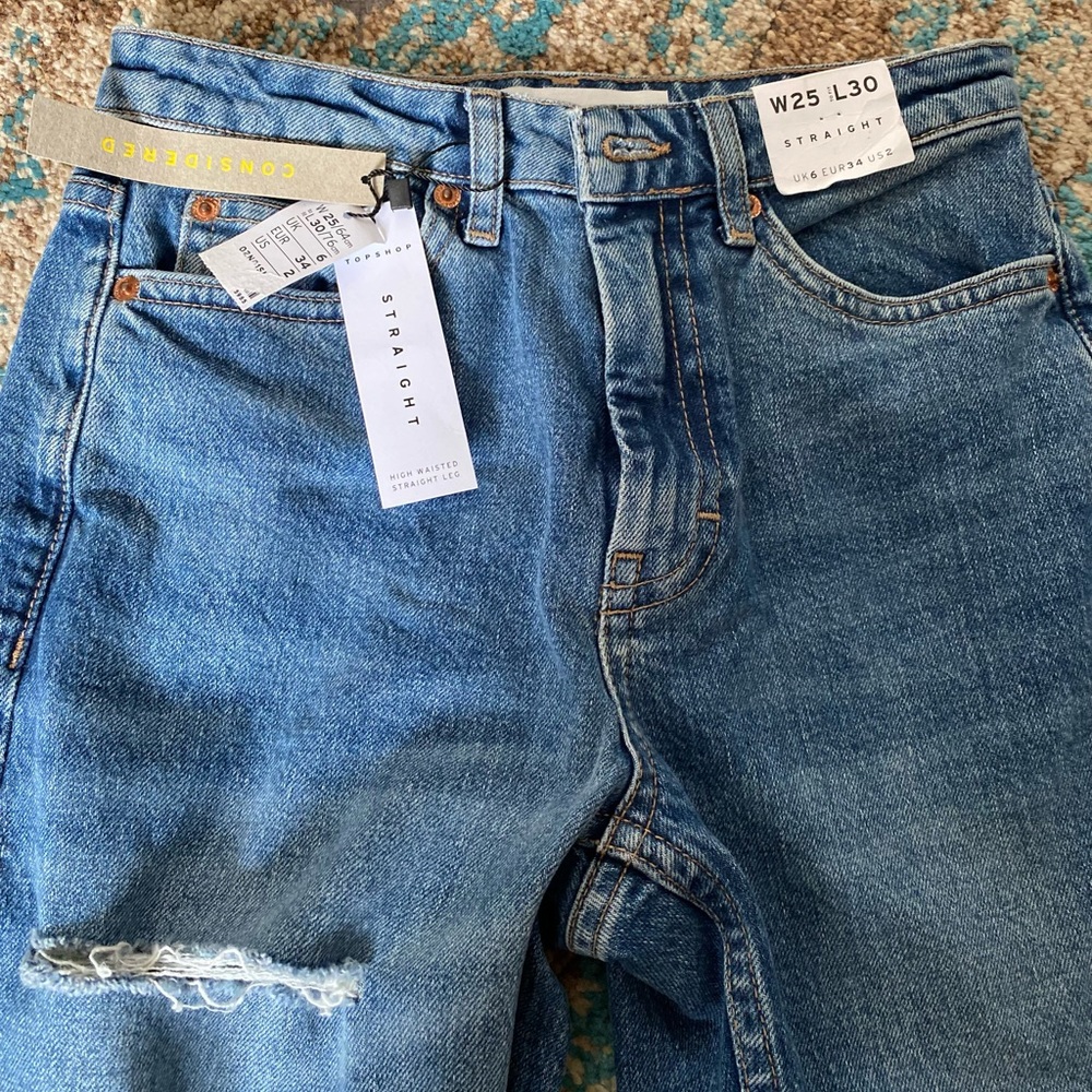 Top shop high waisted straight leg